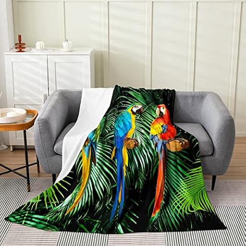 Erosebridal Parrot Fleece Blanket Cover