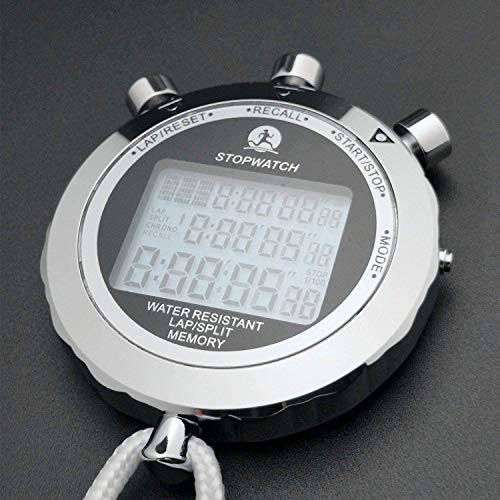 Rolilink Stopwatch, Metal Stop Watch 10 Lap Memory Stopwatch Timer, Countdown Timer Stopwatch for Sports, Competitions, Games