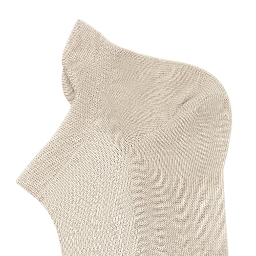 HaloYIYI Men's No Show Socks Beige Low Cut Mesh Breathable Cotton Comfortable Soft Tan Big & Tall With Tab, 10 Pairs4