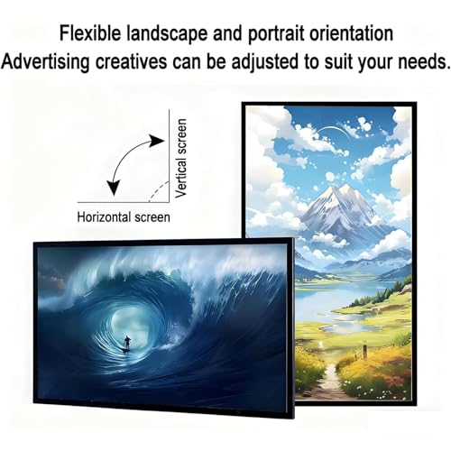Image of 27 inch Digital Advertising Display Screen for Restaurant Menu & Promotion, Landscape /Portrait Mode, USB /Remote Control, High-Resolution Menu Pictures, Eye-Catching Digital Signage