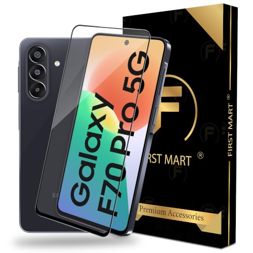 Image of FIRST MART Tempered Glass for Samsung Galaxy F70 Pro 5G, 9H Full-Glue Screen Protector, 3D Edge-to-Edge, HD Clear, Oleophobic, Case-Friendly, Black, Pack of 1