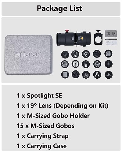 Image of amaran Spotlight SE by Aputure Lighting Modifier for amaran 150c amaran 300c (Spotlight SE (19 Lens Kit))