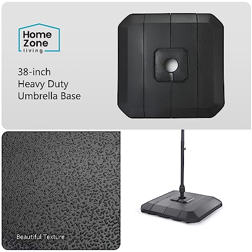 Image of Home Zone Living 168lb Offset Cantilever Fillable Patio Umbrella Base, 18in | Stand, Pole Holder, Water, Fits Poles Up to 1.9 in Diameter, UV Resistant, Lawn, Deck, Backyard, Garden, Pool, Outdoor