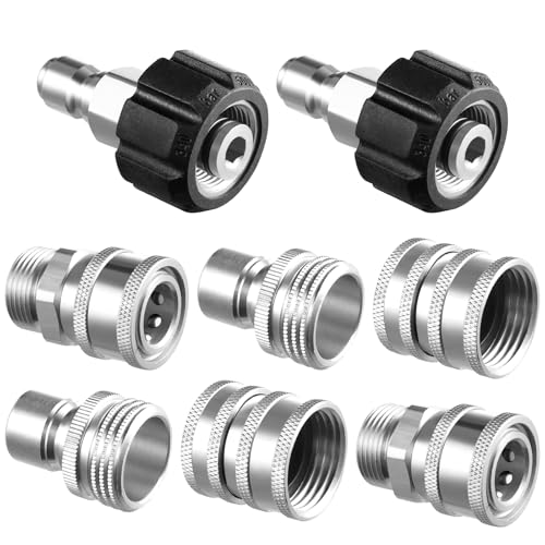 Twinkle Star Pressure Washer Adapter Set, Stainless Steel, 8 Sets