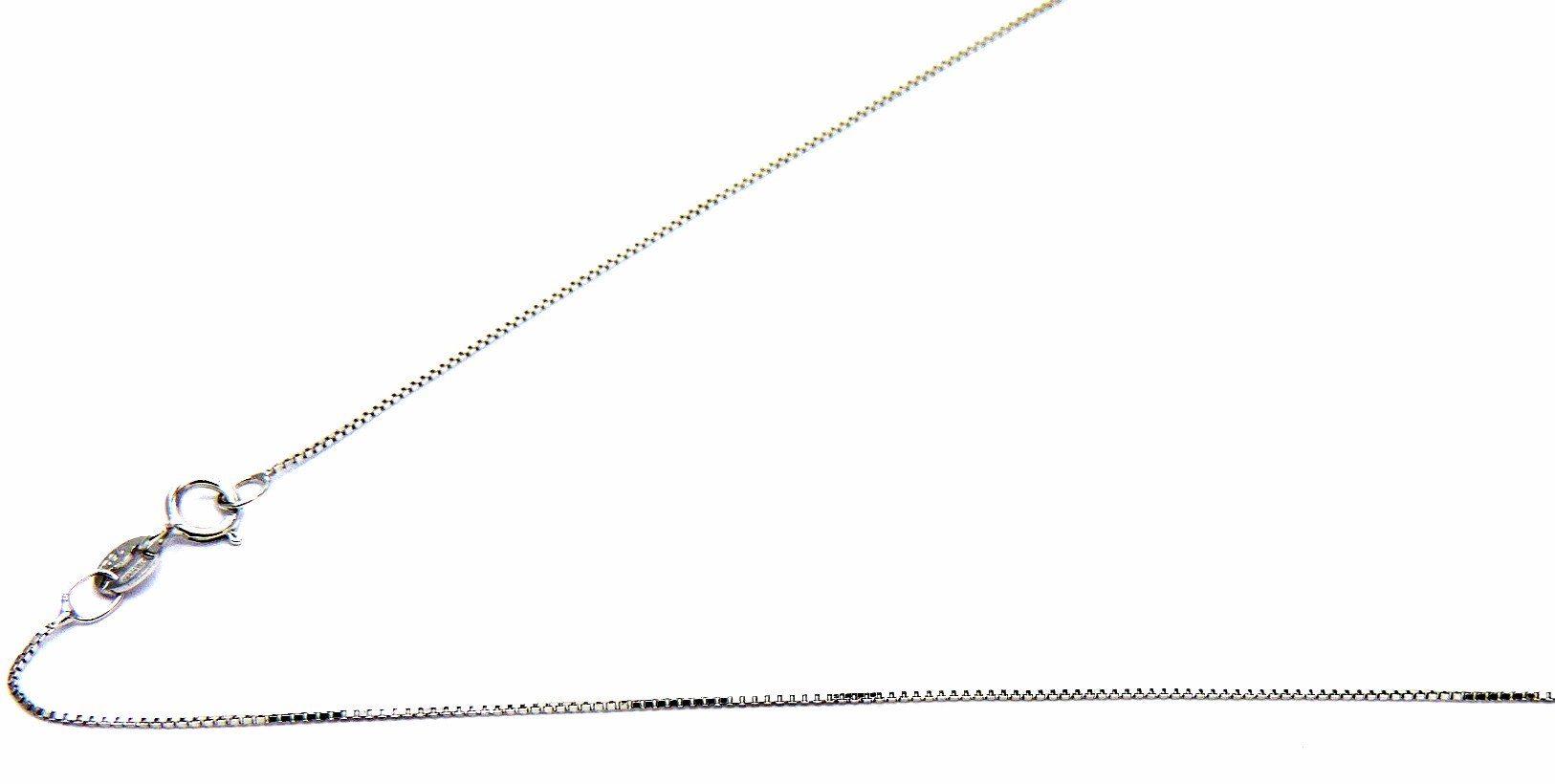 Collana Oro Bianco 18kt (750) Catenina Veneta Singola Cm 45 Donna Ragazza