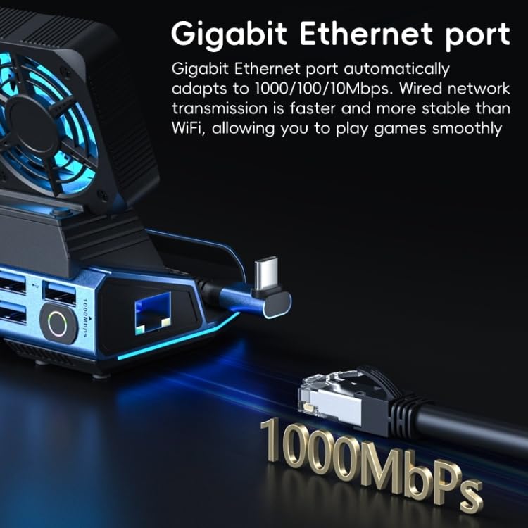 Image of Tobo 9 in 1 USB C Steam Deck Docking Station with Dismantling Cooling Fans 4K@60Hz,1000Mbs Ethernet,SD /TF,4 USB A,100 PD Charging 40Gbps Adapter for Steam Deck /Rog Ally /Switch /Legion Go TD-1406GA