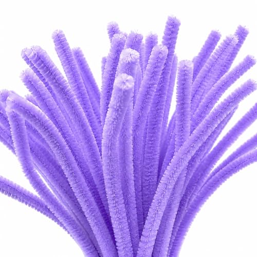 Image of TRAIS Pipe Cleaners Purple for Crafts (100 Pieces) | Soft Chenille Stems for DIY Art & Craft Projects | Flexible Bendable Fuzzy Sticks for Kids, School Activities, Flower Making & Decorations
