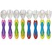 Nuby 2 Piece Stainless Steel Utensil, Blue/Green, 2 Count