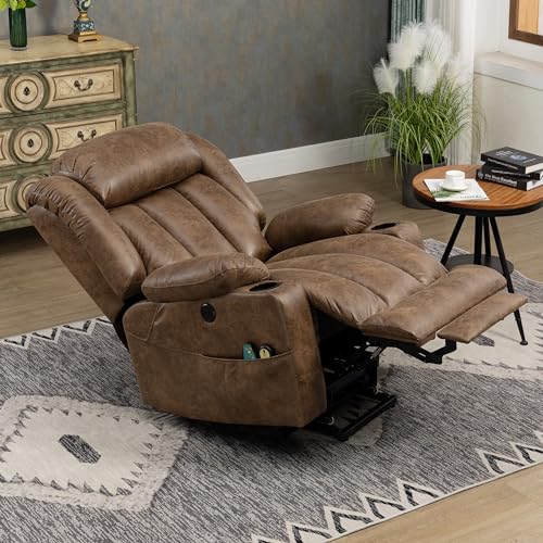 Sillón reclinable con masaje Marrón miniatura 1
