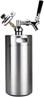 SupYaque Mini Beer Keg Pressurized Stainless Steel Keeps Carbonation for Homebrew,Craft Draught Beer Kegging Equipment Enthusiast (3.6 L/128 oz) - coolthings.us