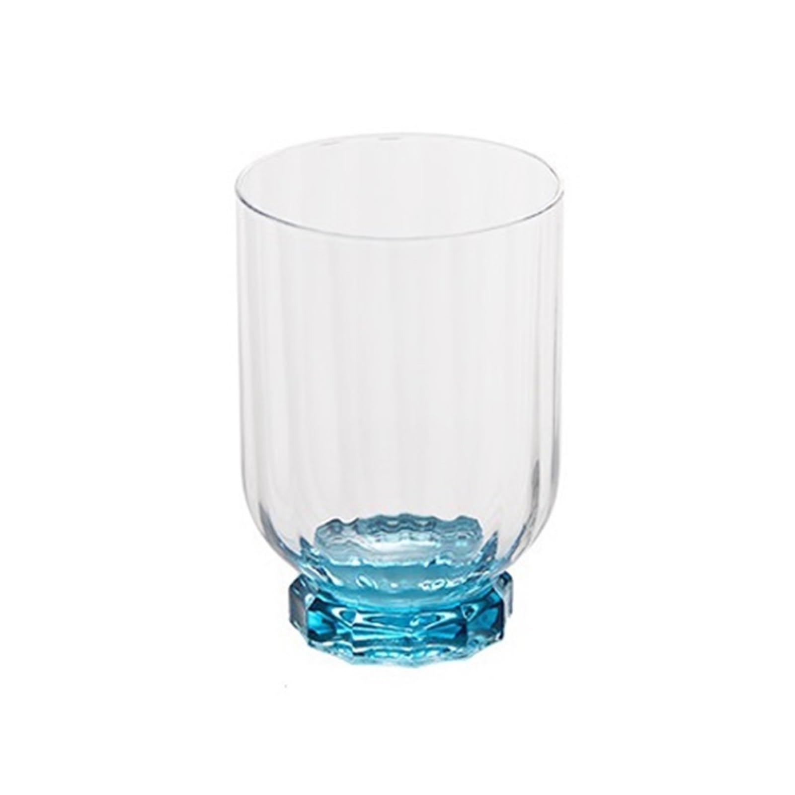 vasos de vidrio, Taza de vidrio sin tallo, vaso acanalado azul, apto for lavavajillas(M)