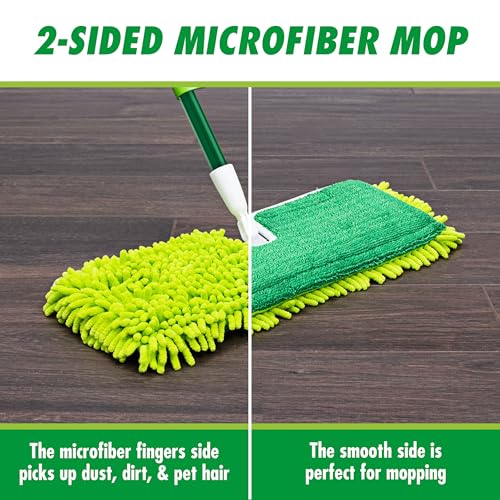 Libman 18" 2-Sided Microfiber Dust Mop, Double Sided Dry Wet Mops for Floor Cleaning, Hardwood, Laminate, Tile Cleaner, 360 Degree Swivel Head, 49” Long Handle - Image 3
