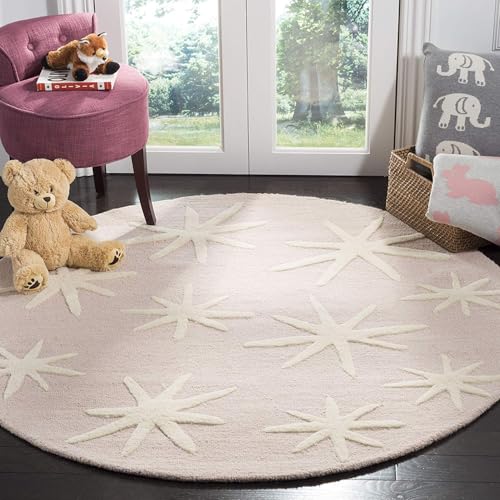 Image of Sifa Carpet Round Handmade Mid-Century Modern Abstract Premium Wool Entryway Foyer Living Room, Bedroom Kitchen Area Rug, Weight -15 Pund, Size-5x5 Feet (60x60 Inch Round)