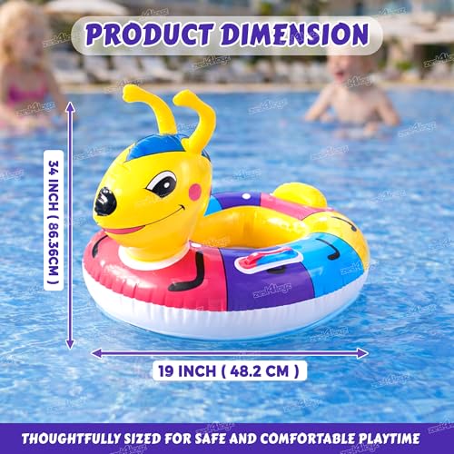 Image of Zest 4 Toyz Swimming Ring Swimming Tube for Kids Inflatable Tube for Swimming Pool Floaters for Kids Water Tube for Baby Swim Ring for 3+ Years Girls and Boys (Caterpillar Shaped) Multicolor