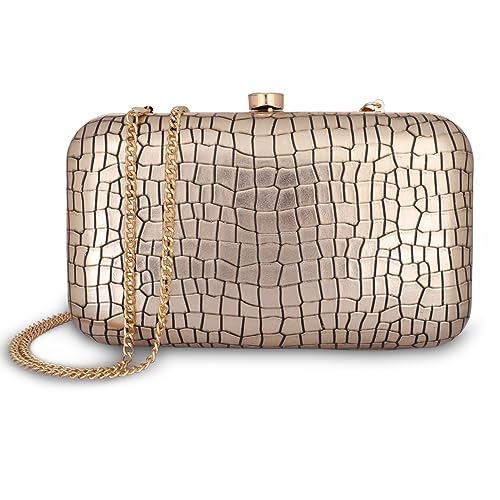 THE CLOWNFISH Womens Party Clutch Ladies Wallet Evening Bag with Fashionable Round Corners Beads Work Floral Design