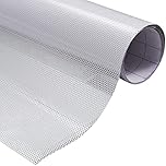 JSCARLIFE White Perforated Vinyl Window Film, Mesh Stickers Room Privacy Window Stickers One Way Vision Window Film Privacy Film for Office Glass Door Sticker Decoration (30CMX120CM)