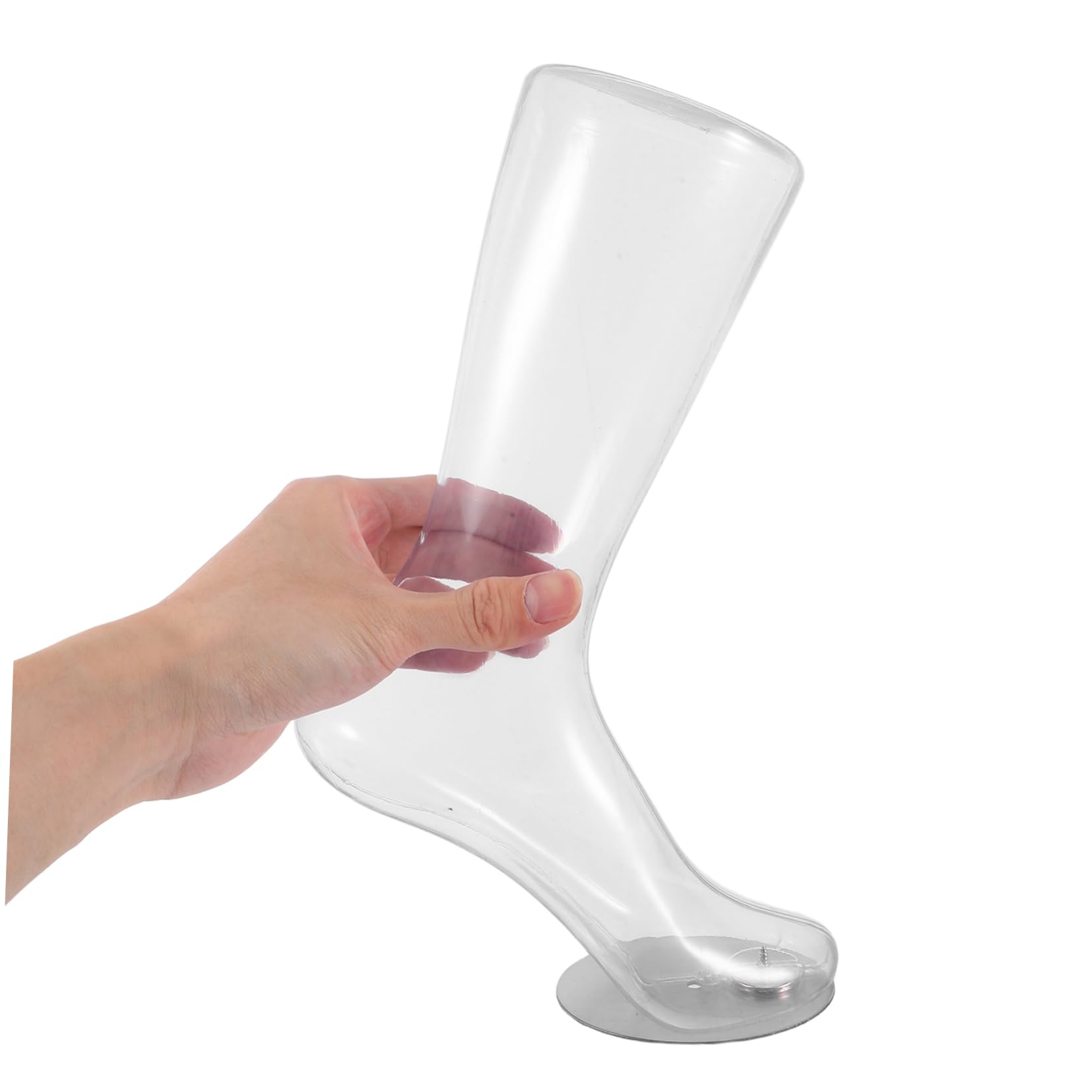 ULTECHNOVO Modèle Magnétique et PVC en Présentation Acier ou Réaliste Inoxydable Pied Mannequin de Transparent Base Féminin de Chaussettes en Magasin Centre Commercial