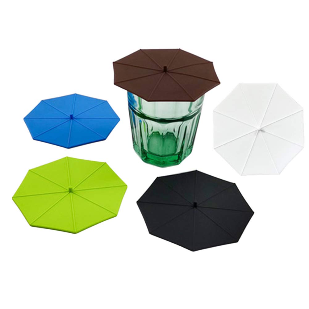 5 Colors Silicone Cup Lids10.5cm Diameter Dust-Proof Coffee Tea Mug Cover Umbrella Drink Cup Cover Hot Cup Lids
