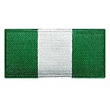 Cypress Collectibles - Nigeria Flag Patch - Premium Embroidered Appliqué - African Country Iron On Patches - Dimensions: 3.5' x 1.75'