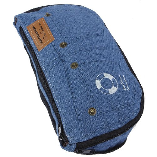 BestMall - Astuccio pantaloncini jeans Denim, per cosmetici o come portafogli blu