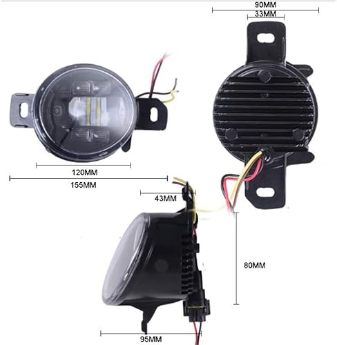 Miniatura 5 de Lámpara antiniebla LED de 6000k 3000LM compatible con Nissan X-trail T30 2003.10-2007.08, lámpara antiniebla de lente blanca de 20 W + luz de