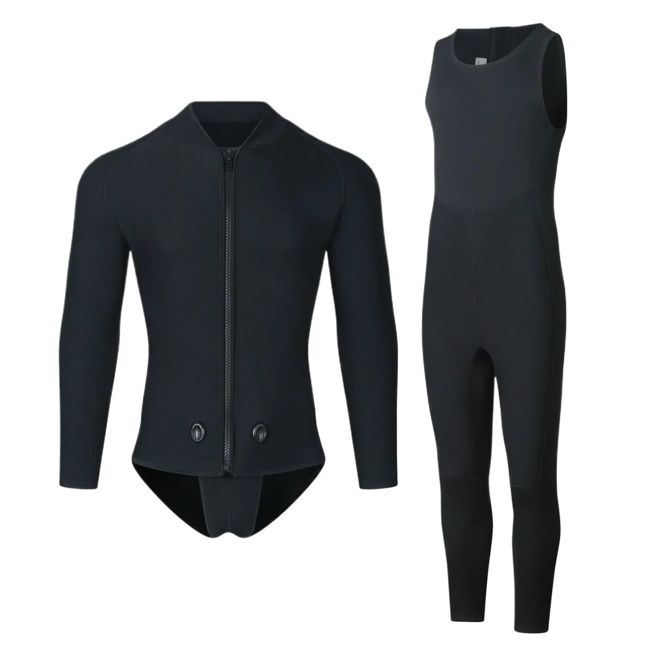 Combinaisons De PlongéE Muta da sub con cappuccio invernale 3 mm, uomo, due pezzi, set separato, muta, costume bagno termico for immersioni e surf in acque profonde(Hooded top,S)