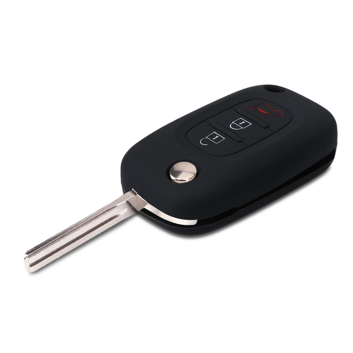 Kwmobile Boitier Clef Voiture Compatible Avec Mini Smart Key 3-Bouton - Coque En Silicone De Clef De Voiture - Étui De Protection Noir Mat-Noir