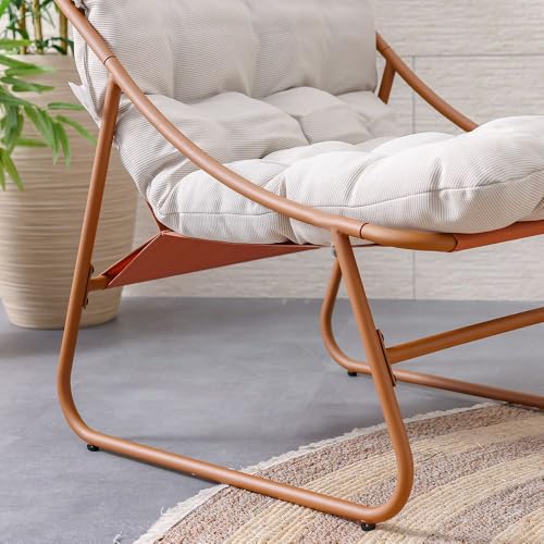 Danube Home Zoya 1 + 2 Seater Balcony Set |Table And Chairs Set | All Weather 3 Piece Bistro Set With Coffee Table | Modern Design Furniture For Outdoor Garden - Orange/Cream