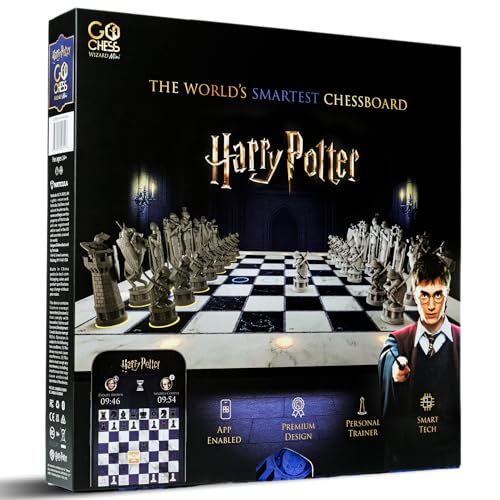 Harry Potter Elektronisches Schachspiel GoChess Mini Wizard. Leuchtendes Schachset für Kinder & Erwachsene alle Spielstärken mit Online-App. Perfekt für Harry-Potter-Fans