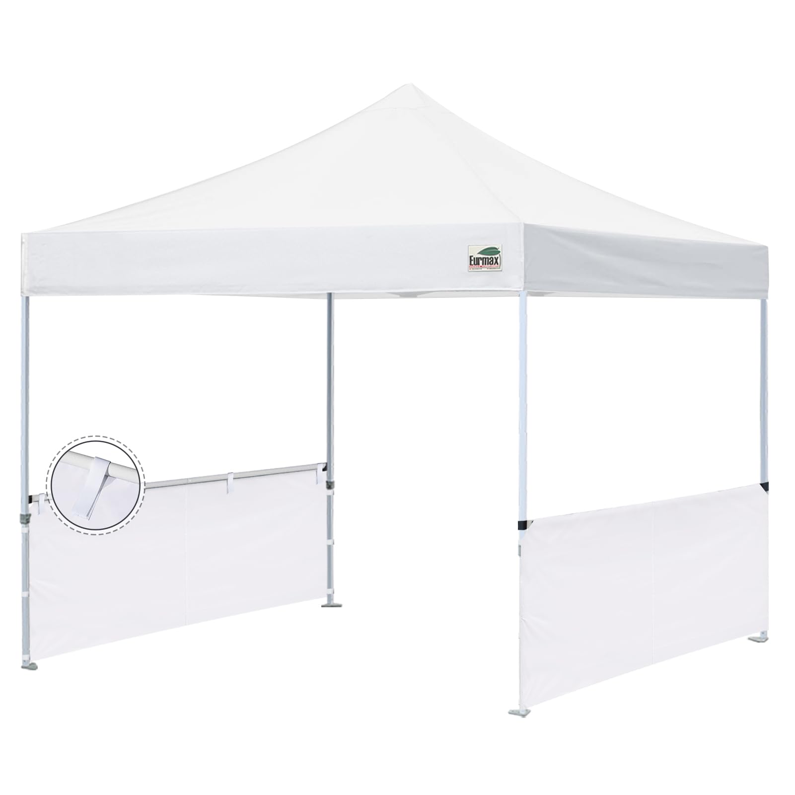 Eurmax USA Instant SunWall for 10x10 Pop up Canopy with Velcro Strap, Canopy Half Walls,for Outdoor Instant Canopies, 2 Packs Half Sidewall Only(White)