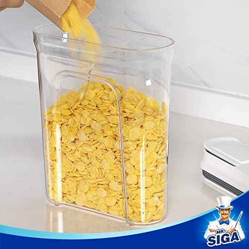MR.SIGA 2 Pack Airtight Cereal Dispenser Set, Cereal Containers Storage Dispenser, BPA Free, 1.6 L / 54oz, Large, White - Image 4