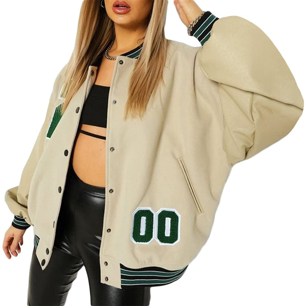 Veste Bomber Femme En Coton - Style Baseball Rayé - Manches Longues, Boutons - Printemps/Hiver - Coupe-Vent Léger - 2