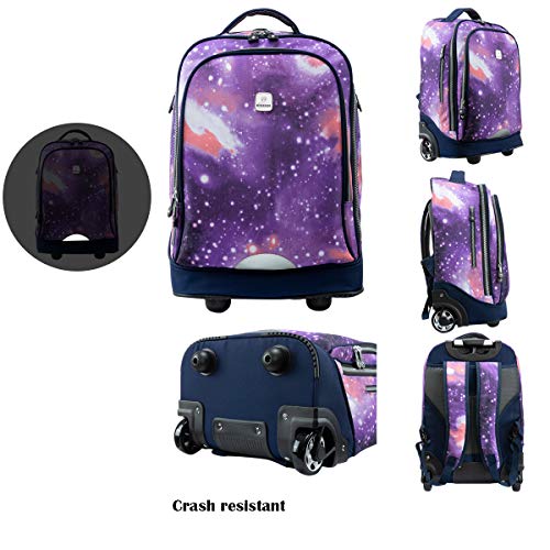 Image of 18 inches Wheeled Rolling Backpack for Business Adults and School Students Books Travel Bag