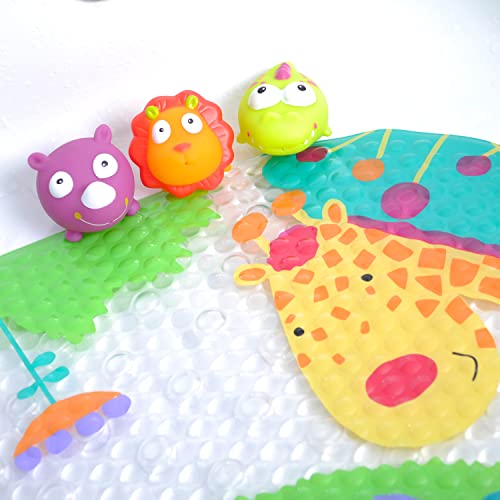 Knorrtoys 37001 - ESCABBO Bademattenset Dschungelsafari mit Badewannenspritzfiguren