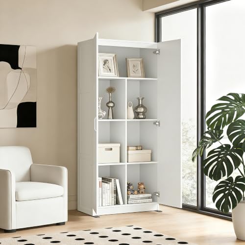 DUMOS Tall Storage Cabinet with Doors and Shelves, Kitchen Pantry Cabinet - Image 5