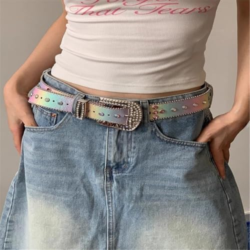 Shimmering Rhinestones Embellished Belt With Rhinestones Design PU Trendy Unisex Waist Strap For Daily Wear4