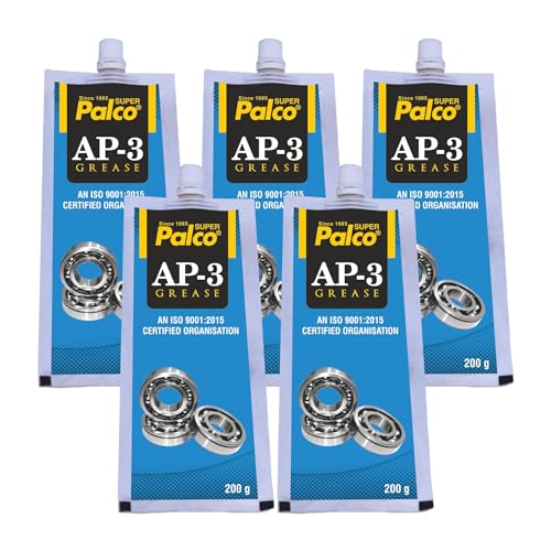 Image of PALCO AP-3 GREASE Pouch 200g (Pack of 5) Multipurpose Water Resistant & Chassis Bearing Lithium Base Anti Corrosion Grease for Car Cycle Bike Chain Lube NLGI-3 Long Lasting Lubricant