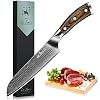 Latim’s Santoku-mes 7″, professionele damascus chef-kok keukenmessen gemaakt van Japans VG-10 roestvrij staal, ergonomisch handvat..