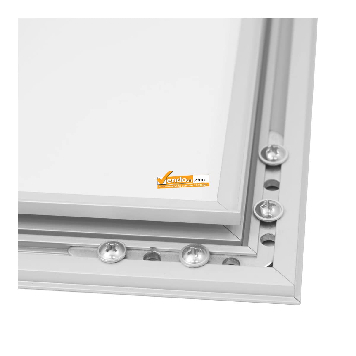 BACHECA PORTA MENU ESTERNI LUMINOSA A LED, LOGO O REMOVIBILE, PROFILI SILVER - 2XA4