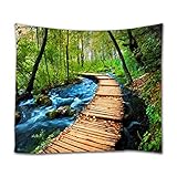 A.Monamour Wandteppiche Kroatien Plitvice Seen Tiefe Wald Bach Klares Wasser Promenade In Park Natur...
