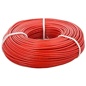 Flexible 0.75mm Copper Wire for Home or Domestic Industrial Electric Wiring, Electric Wire-90Mtr (Red Color)1021