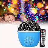 Proyector Estrellas GolWof Luz Nocturna Giratoria Lámpara de Proyector Infantil Estrellas & Océano con 16 Colores, 8 luminación, 5 Velocidad de Rotación, Temporizador para Cumpleaños Fiesta Navidad