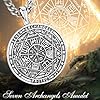 INFUSEU 7 Archangels Seal Necklace, 925 Sterling Silver Pagan Medal Patron Pendant Christian Religious Angelic Protection Divine Spiritual Protection Jewelry Amulet Gifts for Men Women #5