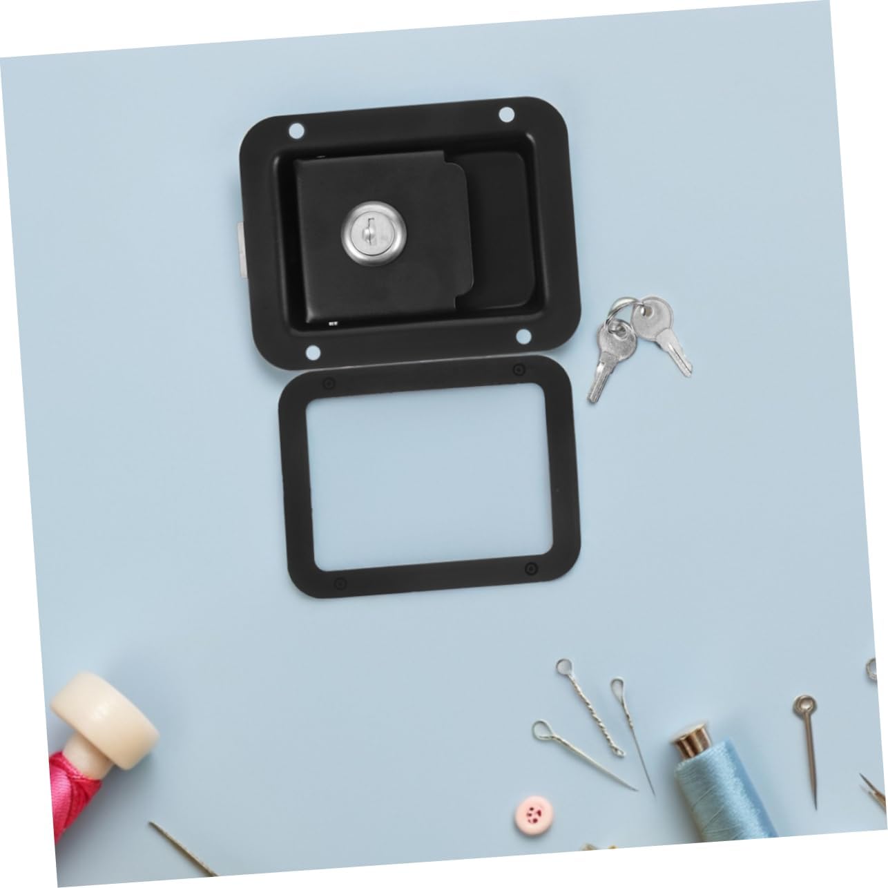 POPETPOP 4pcs RV Entry Door Lock Replacement Waterproof Trailer Paddle Latch for Campers Heavy-Duty Tool Box Lock for Trucks and Trailers Black