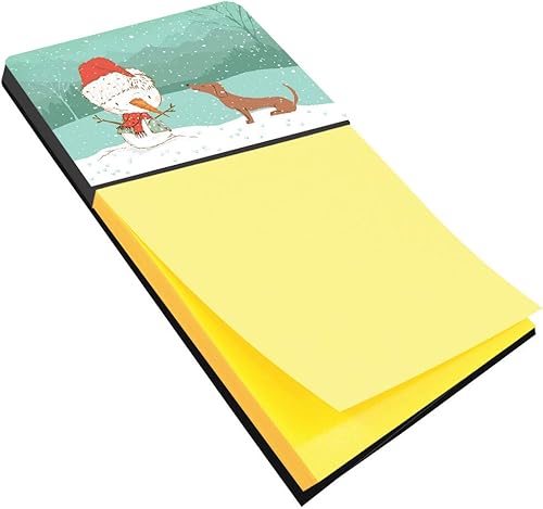 Rojo Dachshund Snowman Navidad Sticky Note Holder