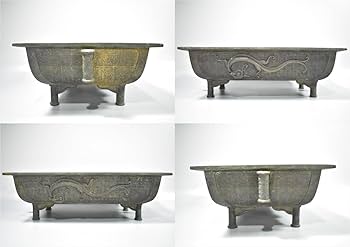 古銅 渡雲鋳の水盤 Amazon.co.jp: 水盤古銅真鍮木村渡雲渡雲鋳龍紋水盤作家もの 303