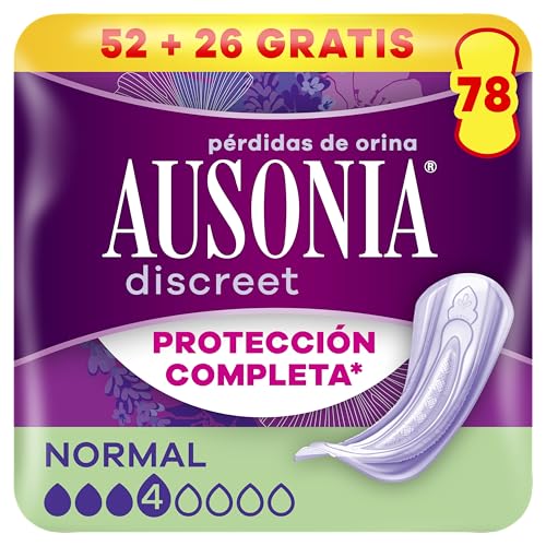Ausonia Discreet Compresas Para Pérdidas De Orina Para Mujer Normal, Discreción, 39 Unidades Protección Completa (Paquete de 2)