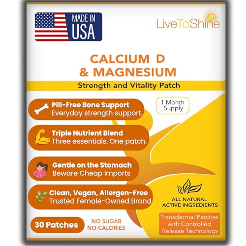 Calcium Magnesium Vitamin D Patch &ndash; Pill-Free Topical Supplement &ndash; 18 Transdermal Patches...