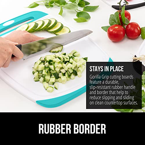 image for GORILLA GRIP BPA-Free Reversible Kitchen Cutting Board Set of 3, US De