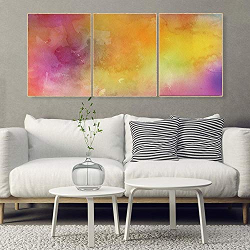 Tableau sur toile aquarelle moderne triptyque affiche impression salon - 6